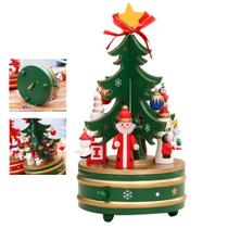 Arvore Caixa de Musica Natal Natalino Giratoria Caixinha Decoraçao Enfeite Papai Noel Boneco de Neve Festa Fim de Ano Casa Trabalho Mesa Estante Confr