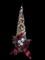 Arvore cone decorativa berry com laco p Arvore cone decorativa berry com laco p