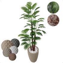 Arvore Coqueiro Anão Grande Planta Artificial com Vaso Decorativo - Flor de Mentirinha