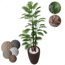 Arvore Coqueiro Anão Grande Planta Artificial com Vaso Decorativo - Flor de Mentirinha