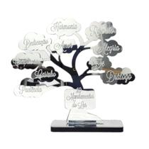 Arvore da Vida Quadro Decorativo Sala Quarto Acrílico Prata