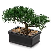 Árvore de bonsai artificial Briful Juniper com vaso de cerâmica 35cm