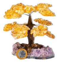Árvore de Citrino na Drusa - Peça de Decoração Artesanal 17cm Classe B