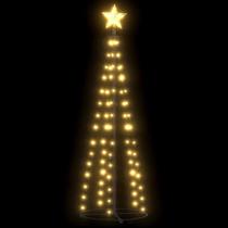 Árvore de cone de Natal vidaXL 150 cm com LEDs brancos quentes de PVC/metal Árvore de cone de Natal vidaXL 150 cm com LEDs brancos quentes de PVC/metal