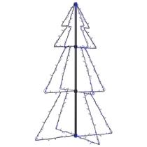 Árvore de cone de Natal vidaXL azul com 160 LEDs 5W 160cm Árvore de cone de Natal vidaXL azul com 160 LEDs 5W 160cm