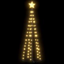 Árvore de cone de Natal vidaXL com LEDs brancos quentes de 1,5 m de PVC/metal Árvore de cone de Natal vidaXL com LEDs brancos quentes de 1,5 m de PVC/metal