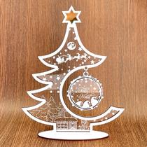 Árvore de Feliz Natal MDF Branco com estrela na ponta.