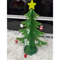 Árvore De Madeira Enfeite De Mesa Para Presente Natal MDF Altura 18cm Wincy