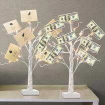Árvore de nascimento branca Money Tree PEIDUO iluminada 56 cm 24LT, conjunto de 2 Árvore de nascimento branca Money Tree PEIDUO iluminada 56 cm 24LT, conjunto de 2