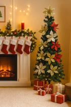 Árvore De Natal 120 Cm C/ 120 Galhos Pinheiro Cheio Luxo Sala Natal papai Noel