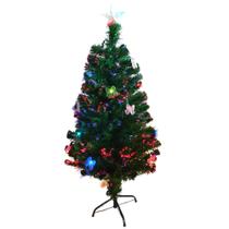 Árvore de Natal 120cm Fibra Óptica Com Leds Coloridas Bivolt 140 Galhos