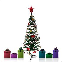 Arvore De Natal 120cm Verde 110 Galhos Tradicional+77enfeite Arvore De Natal 120cm Verde 110 Galhos Tradicional+77enfeite