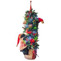 Árvore de Natal 135cm Decorada com Ursos Grande Luz Bivolt Super Saldão - Magizi