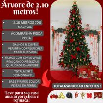 Árvore de Natal 150 cm 400 Galhos Super Cheia decorada completa Grande Luxo Decoração de Natal 2024