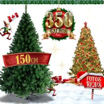 Árvore de Natal 150cm 350 Galhos Cheios Pinheiro Verde Canadense Tradicional Grande Neve Premium Luxo - Árvore de Natal Grande Cheia