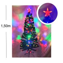 Árvore de Natal 150Cm LED Fibra Ótica Colorido Luz Bivolt PW