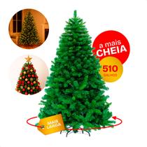 Árvore De Natal 1,50m A mais Cheia Larga e Volumosa Pinheiro 510 Galhos Premium Luxo Verde