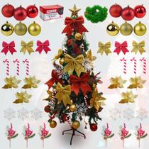 Arvore de Natal 1,50m Decorada Completa Pinheiro Tradicional Luxo 320 Galhos com 48 enfeites Grandes