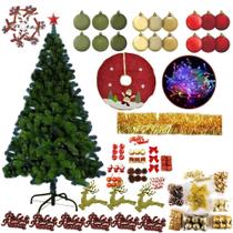 Árvore De Natal 2,10 Verde 800 Galhos Completa Com 157 Enfeites Pisca 110v