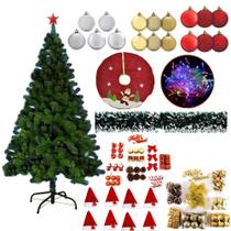 Árvore De Natal 2,10 Verde 800 Galhos Pisca Led Colorido 110v 141 Enfeite - Master