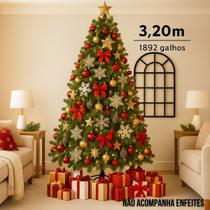 Árvore De Natal 3,20m 1.892 Galhos Howlita Verde Luxuosa Árvore De Natal 3,20m 1.892 Galhos Howlita Verde Luxuosa