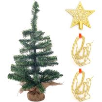 Árvore de Natal 60 CM Pequena Decorada Luxo Dourado Mesa