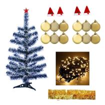 Árvore De Natal 60cm 50 Galhos Nevada 22 Itens Decorada Pisca 110v Árvore De Natal 60cm 50 Galhos Nevada 22 Itens Decorada Pisca 110v