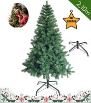 Árvore de Natal 800 Galhos 2,10m de Altura Com Pé de Ferro Pinheiro
