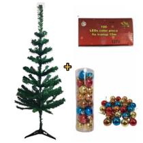 Arvore De Natal 90 Cm Altura Com 24 Bolinhas e Pisca Pisca Colorido 127 volta Enfeite Festa Arvore De Natal 90 Cm Altura Com 24 Bolinhas e Pisca Pisca Colorido 127 volta Enfeite Festa
