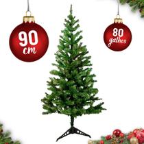Arvore de Natal 90cm 80 Galhos Verde Decoração Premium