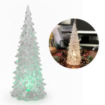Árvore De Natal Acrílico Enfeite Natalino De Mesa Luminoso LED 12cm - Art Christmas