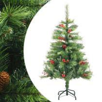 Árvore de Natal artificial com dobradiças VidaXL 120 cm com cones e bagas Árvore de Natal artificial com dobradiças VidaXL 120 cm com cones e bagas