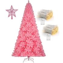 Árvore de Natal Artificial KTKDE Rosa de 1,8m (6 Pés) com 1005 Pontas