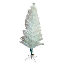 Árvore De Natal Branca 150cm Fibra Óptica 160 Leds Azuis Bivolt SALDÃO.