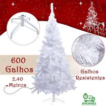 Arvore De Natal Branca 2,40M Pinheiro Grande Luxo - Branco