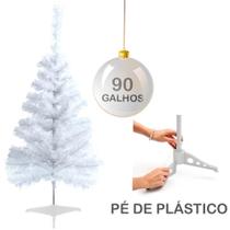 Árvore De Natal Branca Com 90 Galhos 90Cm