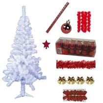 Árvore De Natal Branca Decorada Com Enfeites 65 Itens 1,80cm 320 Galhos Árvore De Natal Branca Decorada Com Enfeites 65 Itens 1,80cm 320 Galhos