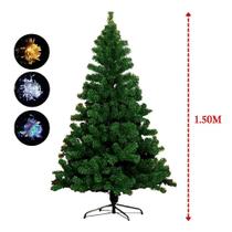 Árvore De Natal C/ Pisca Pinheiro Luxo Decorada 150cm 320 Galhos Com Base de Metal