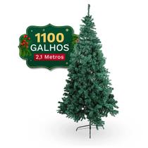 Árvore de Natal Cheia 210cm Pinheiro Verde Premium Luxo 1100 Galhos