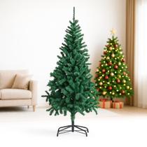 Arvore de Natal Cheia Pinheiro Tradicional Realista 1,80m 720 Galhos Base de Metal Firme