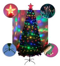 Árvore de Natal Colorida LED 180cm com Fibra Ótica e Estrela