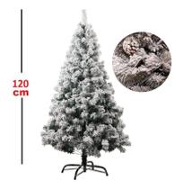 Árvore De Natal Com Neve Top Luxo 1,20m C/ 214 Galhos - D' Presentes