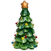 Árvore de Natal com Pingentes e Led em Cerâmica 20cm DRM2056 Árvore de Natal com Pingentes e Led em Cerâmica 20cm DRM2056