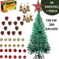 Árvore de Natal Completa Pronta 44 Enfeites+Pisca 150 cm - Vai de Tech