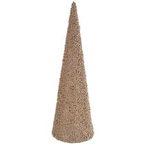 Árvore de Natal cone flocado champanhe dourado 60 cm Árvore de Natal cone flocado champanhe dourado 60 cm