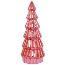 Árvore de Natal cone vermelho com cintilância rose em cerâmica Grillo 22,5 cm Árvore de Natal cone vermelho com cintilância rose em cerâmica Grillo 22,5 cm