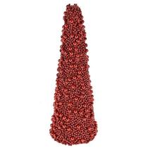 Árvore de Natal cone vermelho com glitter e miçangas Grillo 22 cm Árvore de Natal cone vermelho com glitter e miçangas Grillo 22 cm