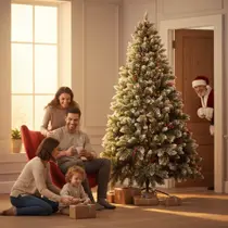 Árvore de Natal Dakota 210cm Grande Pinheiro Nevado Pinhas Árvore de Natal Dakota 210cm Grande Pinheiro Nevado Pinhas