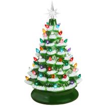 Árvore de Natal de cerâmica Best Choice Products de 15 cm com 64 luzes