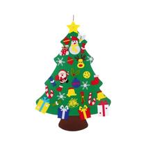 Árvore De Natal De Feltro DIY Para Crianças Com Luzes Decoração De Natal Enfeites De Papai Noel